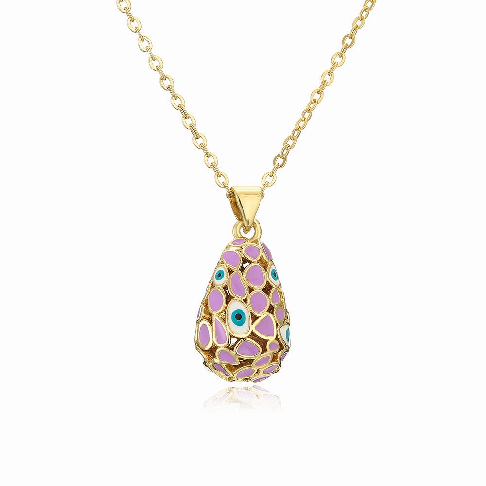 Wholesale Devil Eye Waterdrop Gold Plated Copper Necklaces