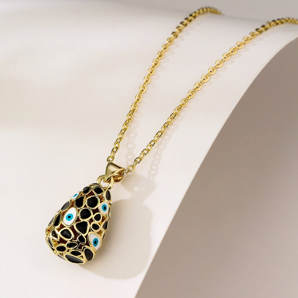 Wholesale Devil Eye Waterdrop Gold Plated Copper Necklaces
