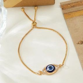 Wholesale Devil's Eye Hollow Diamond Pull Bracelet