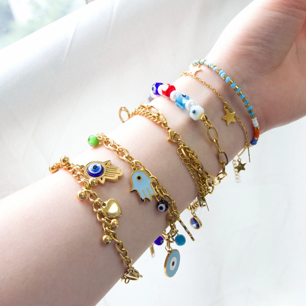 Wholesale Devil's Eye Metal Bracelets