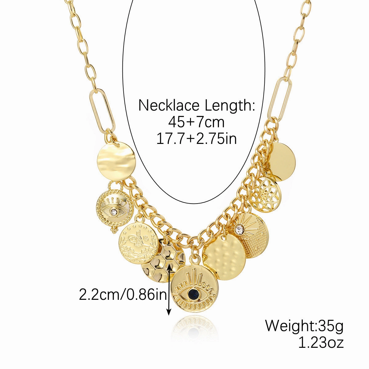 Wholesale Devil's Eye Premium Alloy Exaggerated Necklace