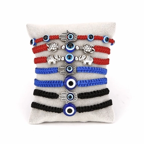 Wholesale Devil's Eye Red Rope Braided Adjustable Bracelet