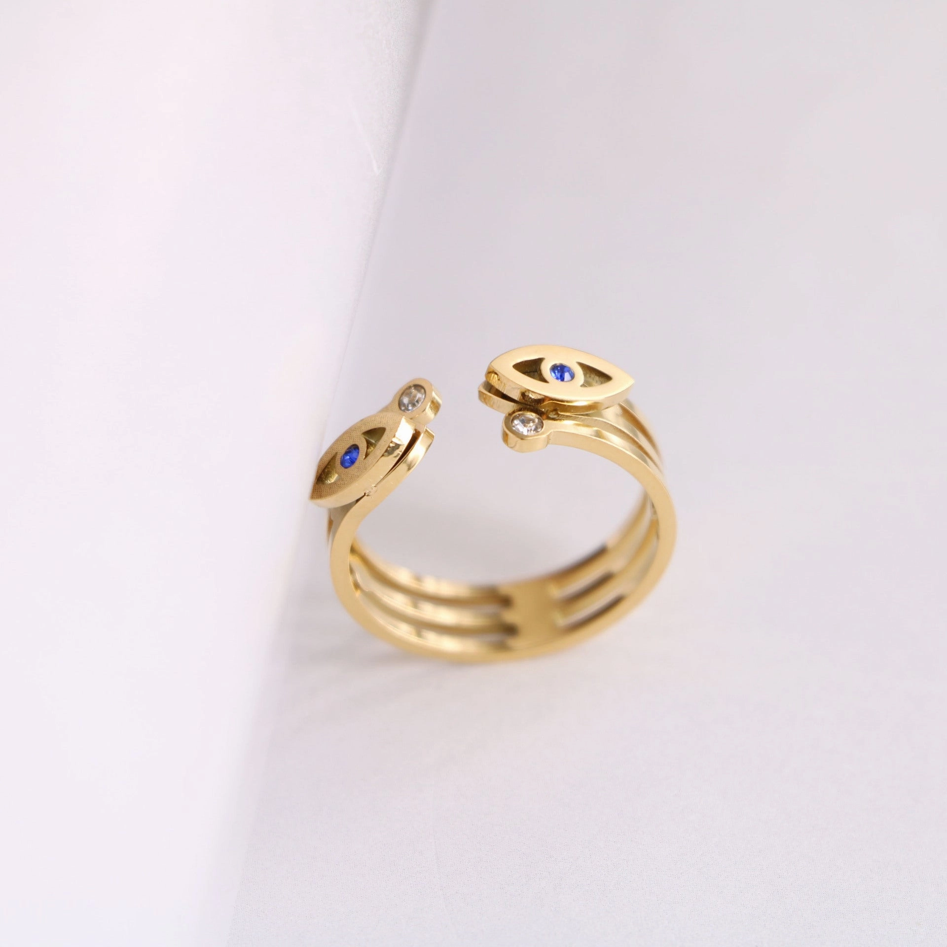 Wholesale Devil's Eye Titanium Steel 18K Gold Plated Ring