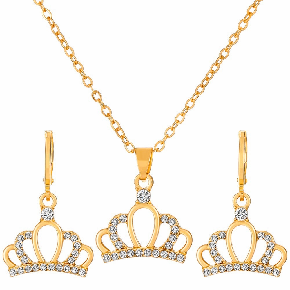 Wholesale Diamond Butterfly Alloy Earrings Jewelry Set