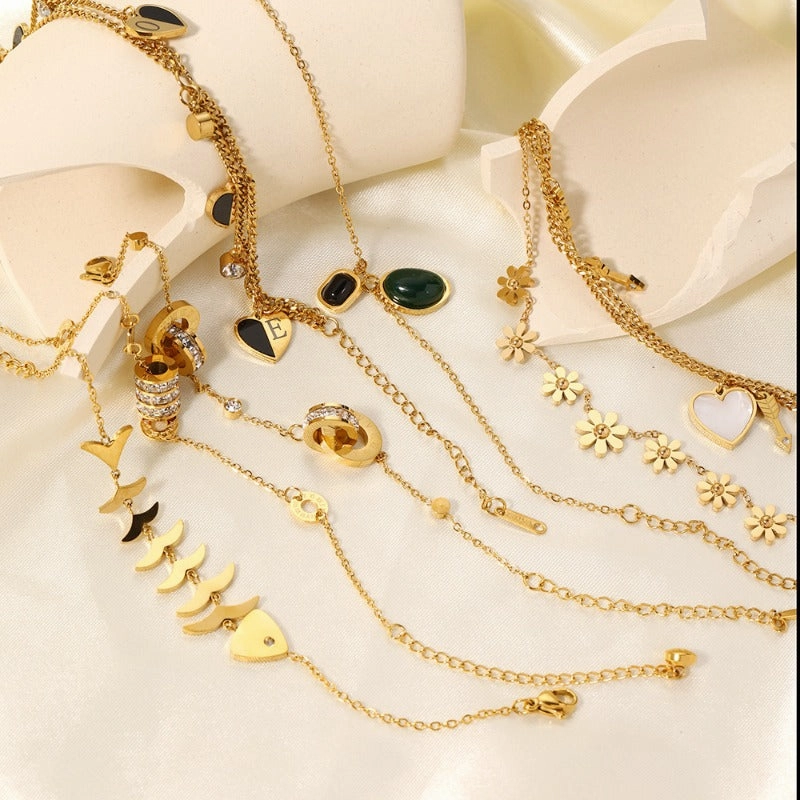 Wholesale Diamond Chain Heart Shaped Pearl Pendant Bracelet