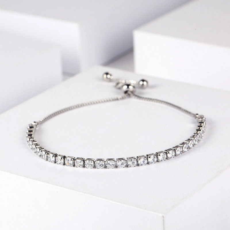 Wholesale Diamond Colored Zircon Single Row Tennis Bracelet
