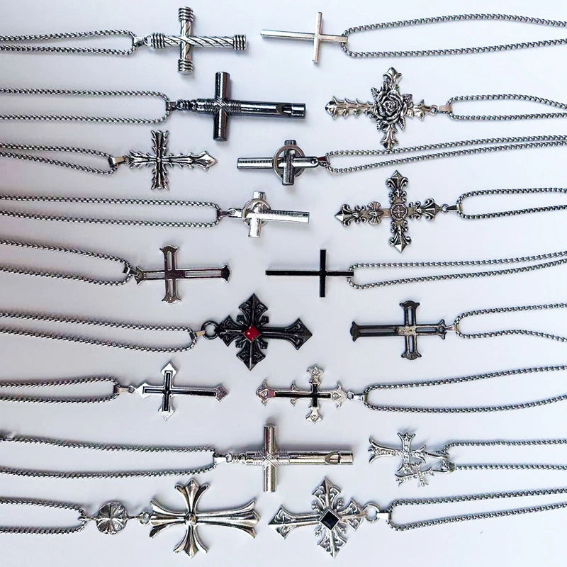 Wholesale Diamond Cross Necklace Sweater Chain