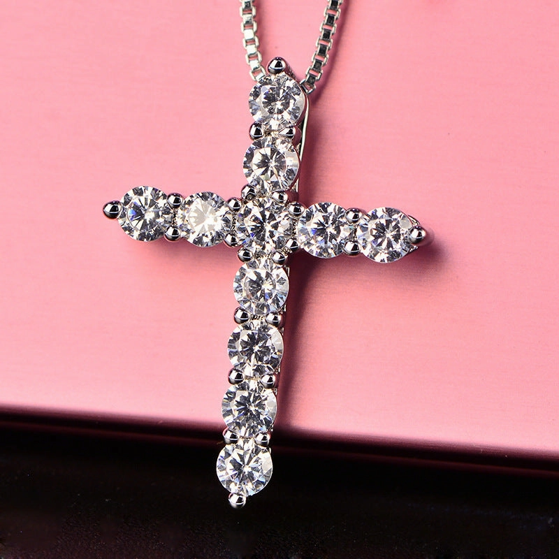 Wholesale Diamond Cross Titanium Steel Necklace