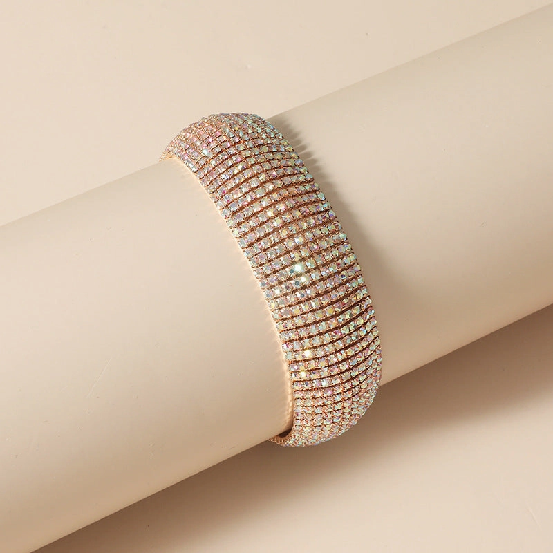 Wholesale Diamond Crystal Rhinestone Full Diamond Electroplating Bracelet