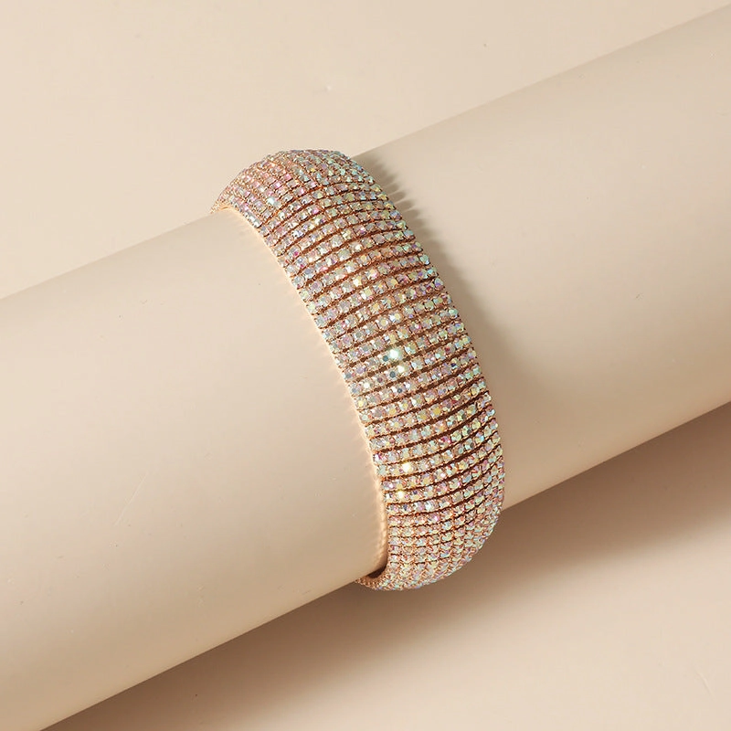 Wholesale Diamond Crystal Rhinestone Full Diamond Electroplating Bracelet
