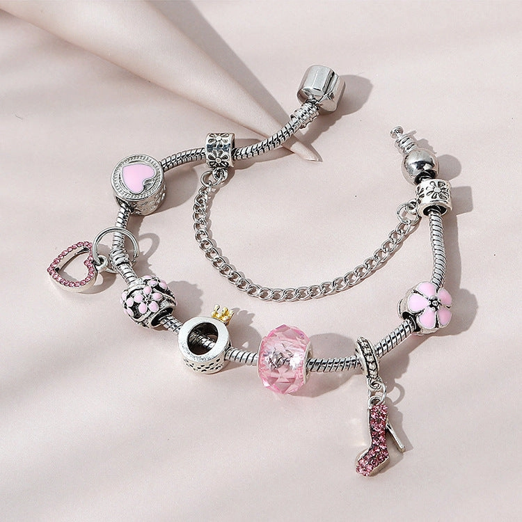 Wholesale Diamond Flower Love High Heels Bracelet