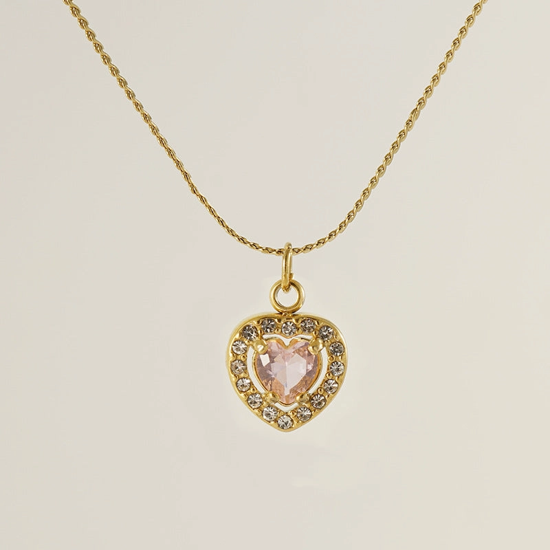 Wholesale Diamond Heart Inlaid Zirconia High-end Luxury Necklaces