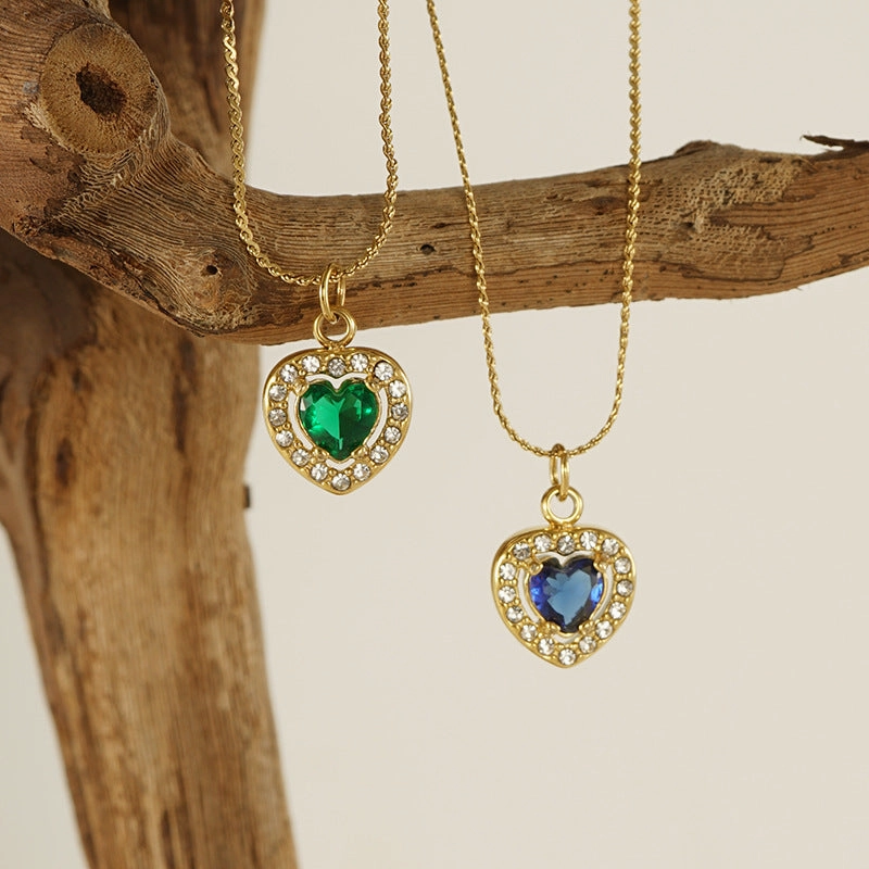 Wholesale Diamond Heart Inlaid Zirconia High-end Luxury Necklaces