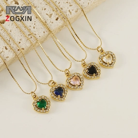 Wholesale Diamond Heart Inlaid Zirconia High-end Luxury Necklaces