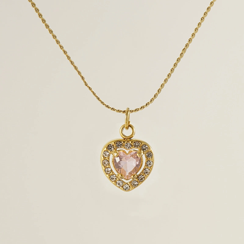 Wholesale Diamond Heart Inlaid Zirconia High-end Luxury Necklaces