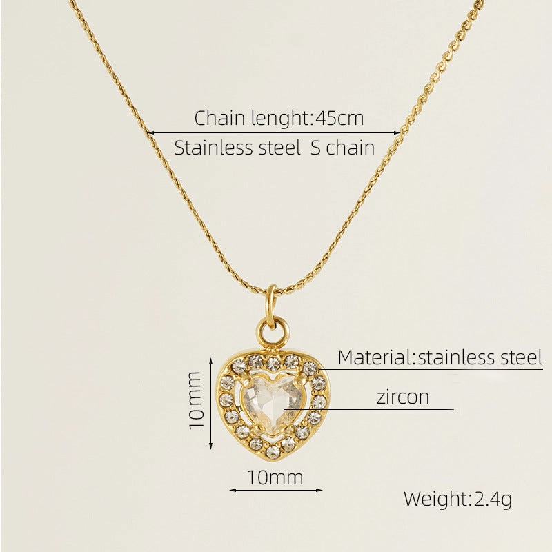 Wholesale Diamond Heart Inlaid Zirconia High-end Luxury Necklaces