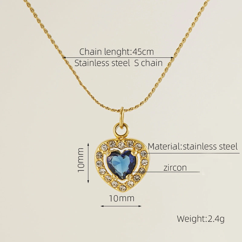 Wholesale Diamond Heart Inlaid Zirconia High-end Luxury Necklaces