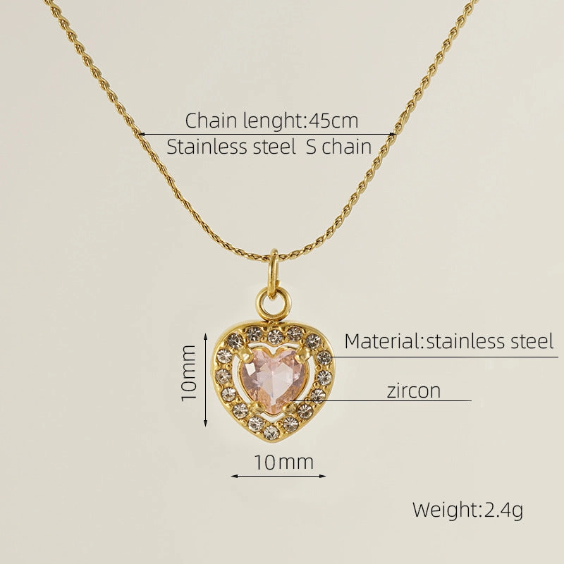 Wholesale Diamond Heart Inlaid Zirconia High-end Luxury Necklaces