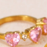 Wholesale Diamond Heart Titanium Steel Rings