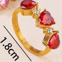 Wholesale Diamond Heart Titanium Steel Rings