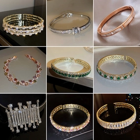 Wholesale Diamond Inlaid Metal Bracelets