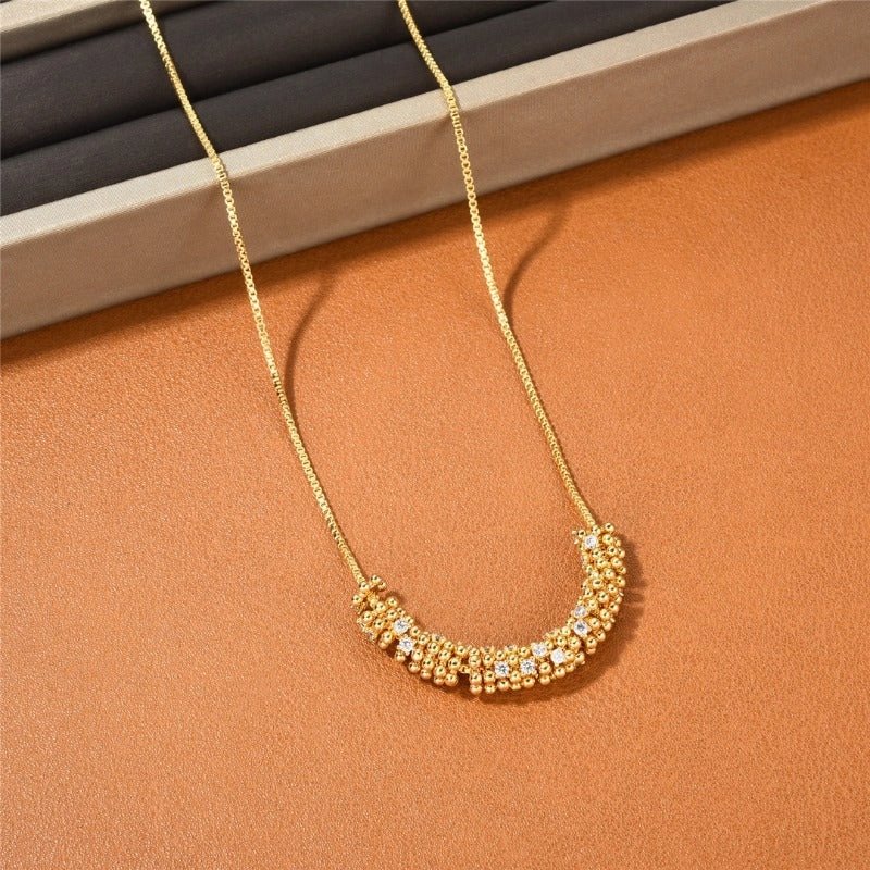 Wholesale diamond light luxury pendant versatile clavicle copper necklace