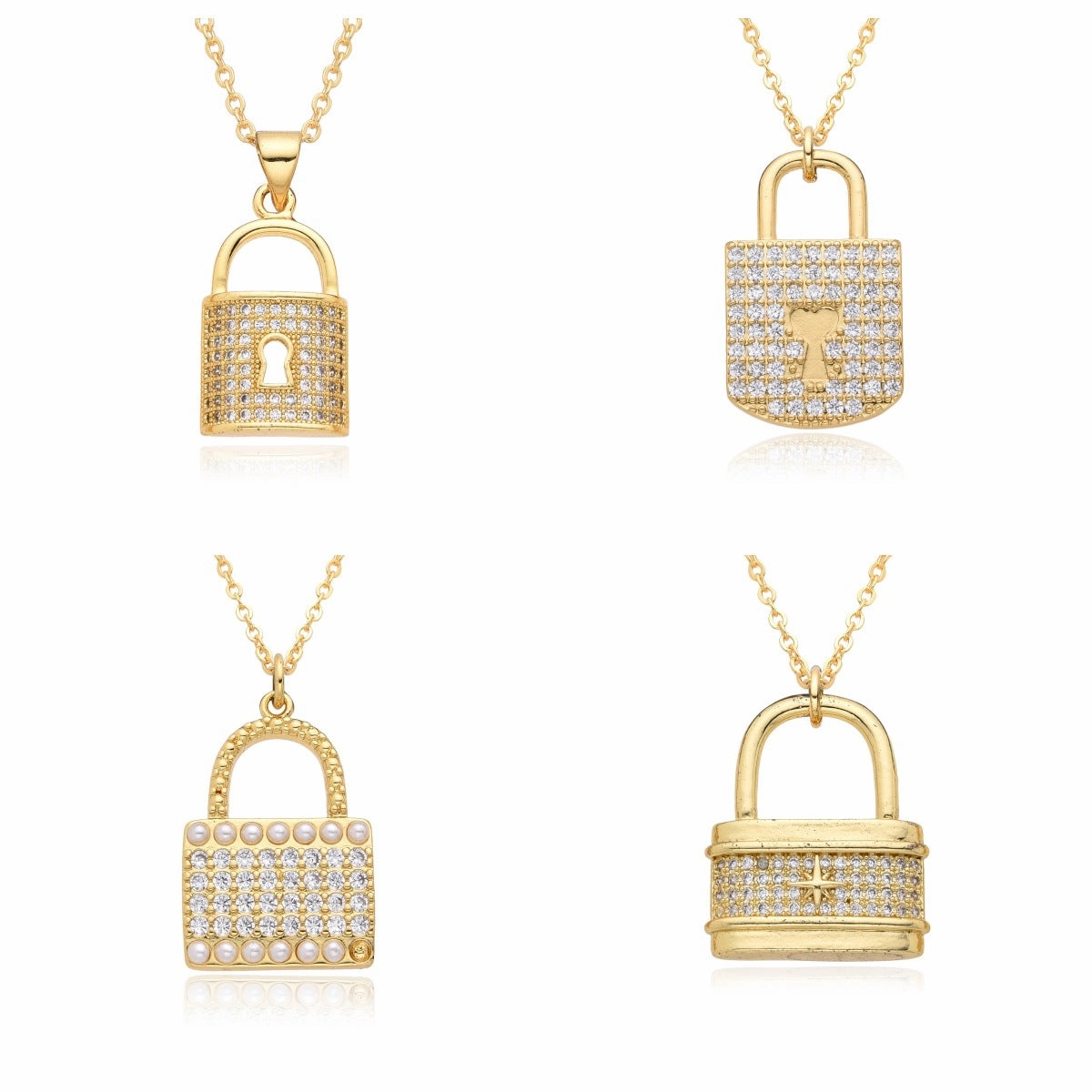 Wholesale Diamond Love Lock Necklace