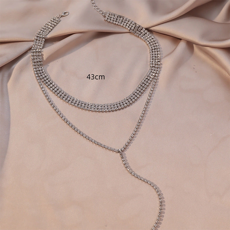 Wholesale Diamond Multi-layered Long Necklace