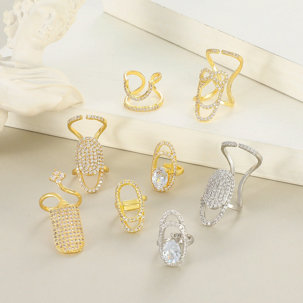 Wholesale Diamond Nail Art Alloy Rings
