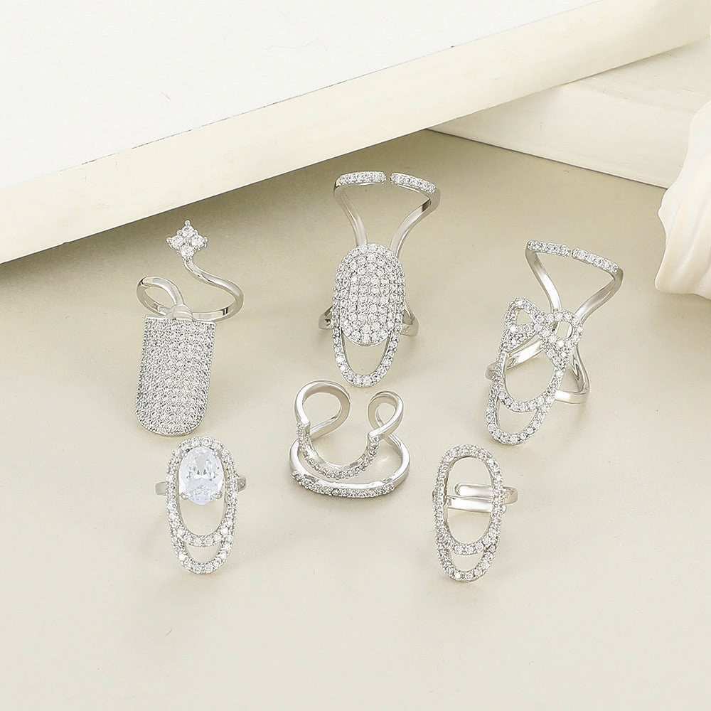 Wholesale Diamond Nail Art Alloy Rings