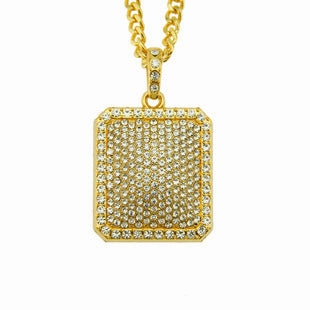 Wholesale Diamond Pistol Pendant Men's Alloy Necklace