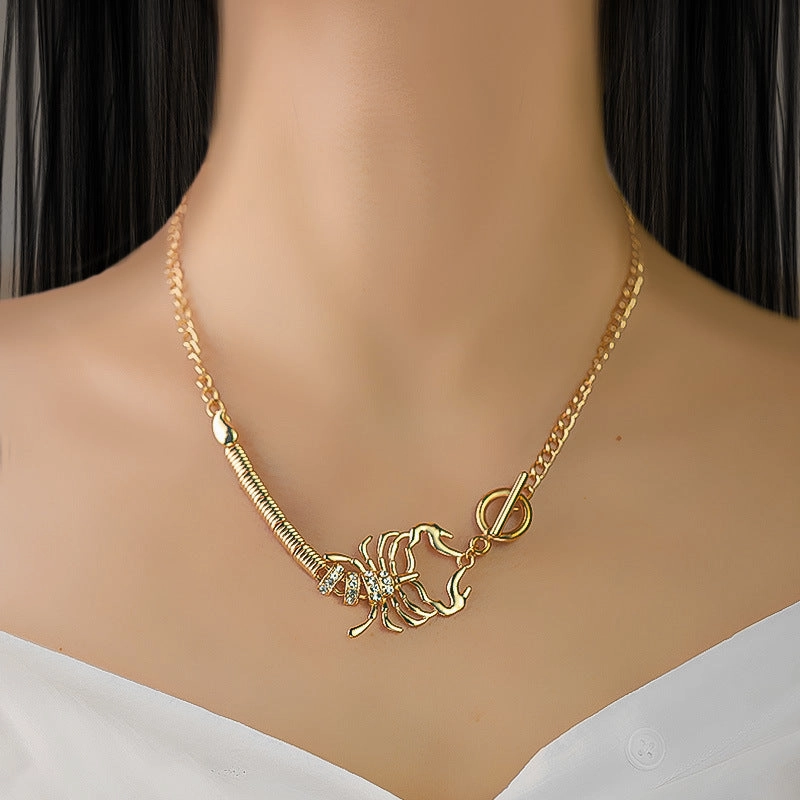 Wholesale Diamond Punk Style Scorpion Necklace