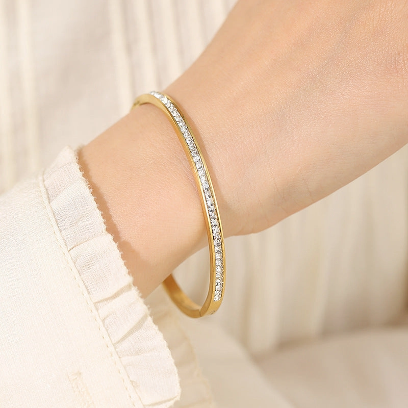 Wholesale Diamond Simple Titanium Steel Bracelet