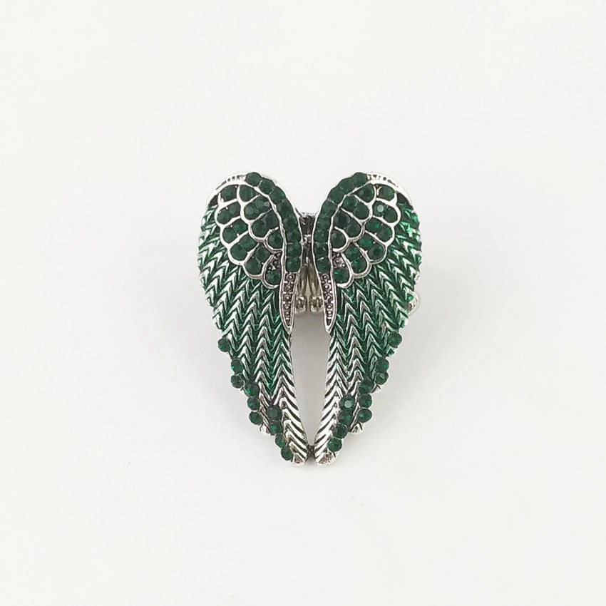Wholesale Diamond-studded 3D Angel Wings Adjustable Vintage Ring