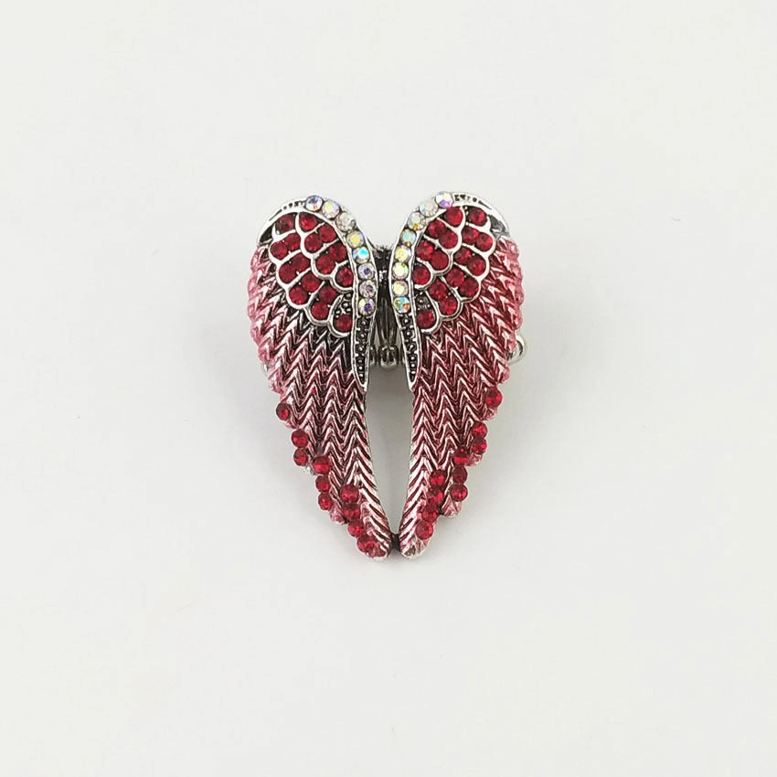 Wholesale Diamond-studded 3D Angel Wings Adjustable Vintage Ring