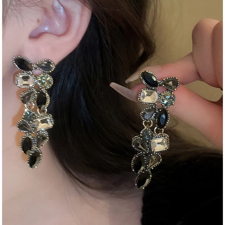 Wholesale Diamond Teardrop Tassel Earrings Necklace