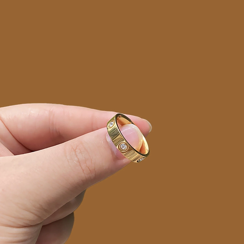 Wholesale Diamond Titanium Steel Ring