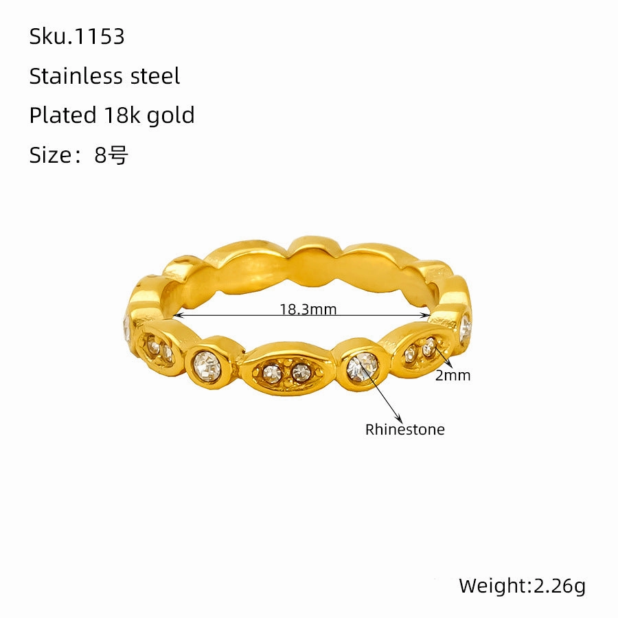 Wholesale Diamond twist ring for women geometric index finger ring internet celebrity ring