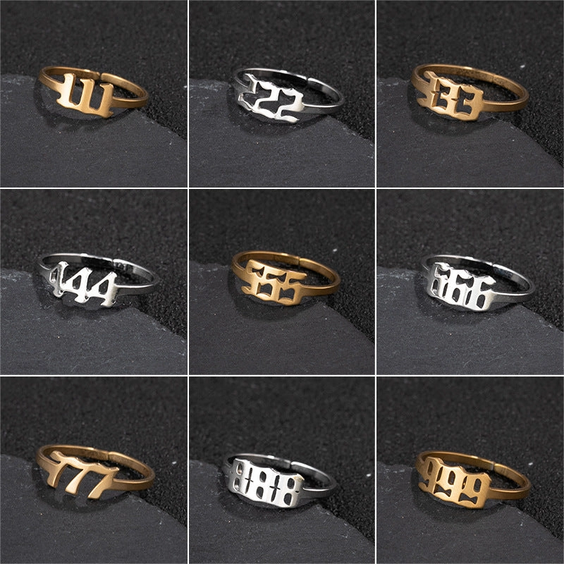 Wholesale Digital Stainless Steel Adjustable Rings