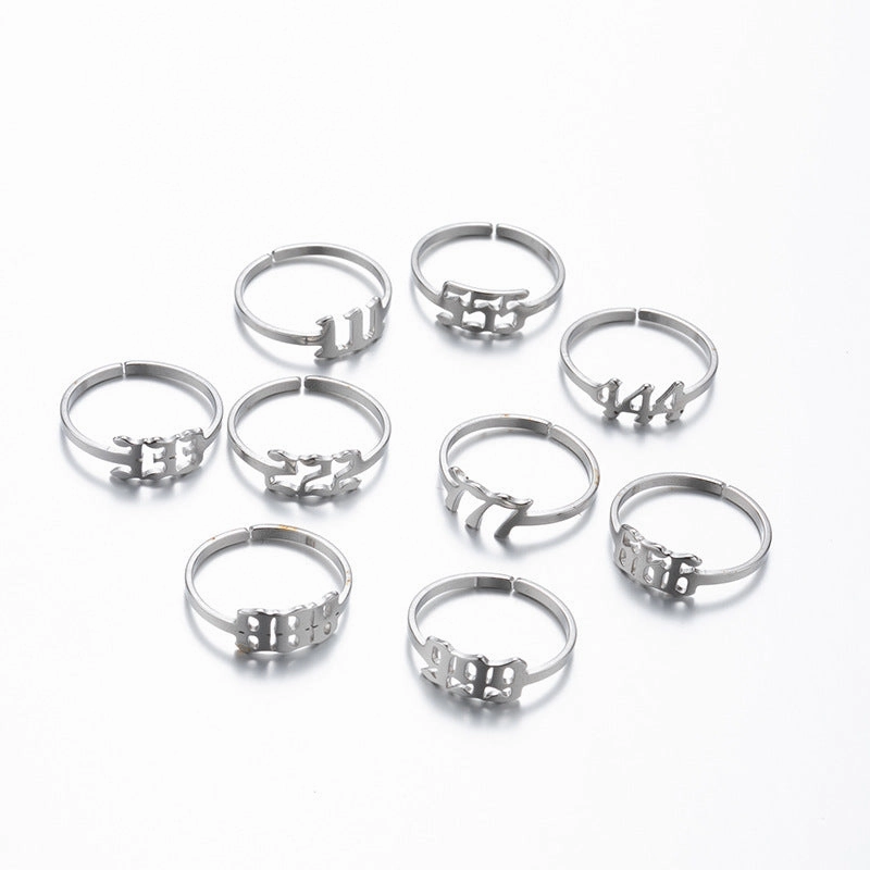 Wholesale Digital Stainless Steel Adjustable Rings