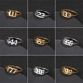 Wholesale Digital Stainless Steel Adjustable Rings