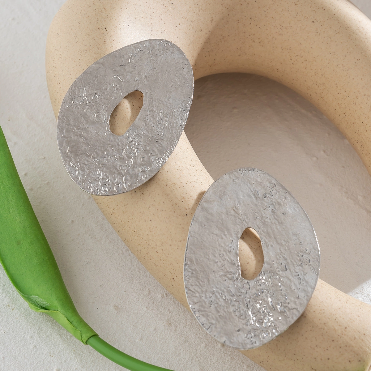 Wholesale Disc Metal Large Earrings