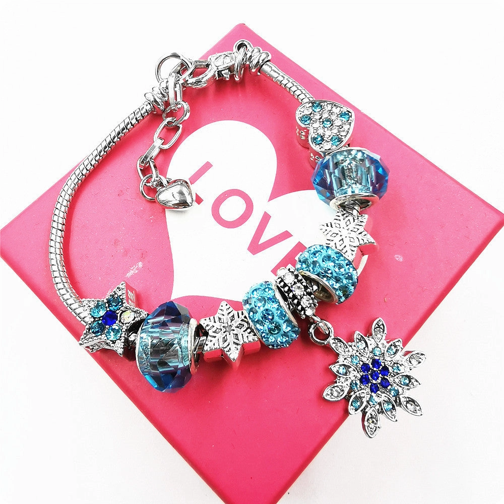 Wholesale DIY Christmas Heart Snake Bone Chain Bracelet