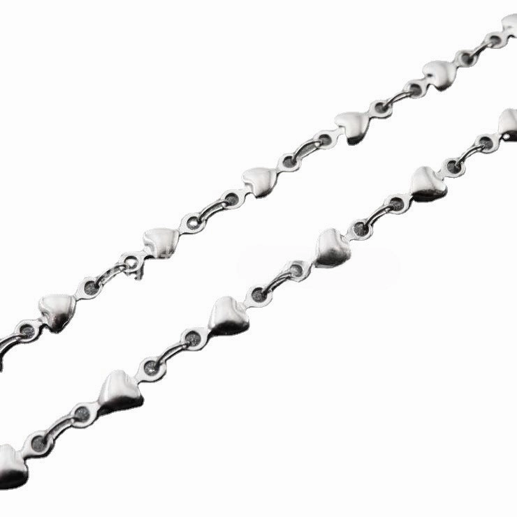 Wholesale DIY Clavicle Heart-shaped Stainless Steel Necklace