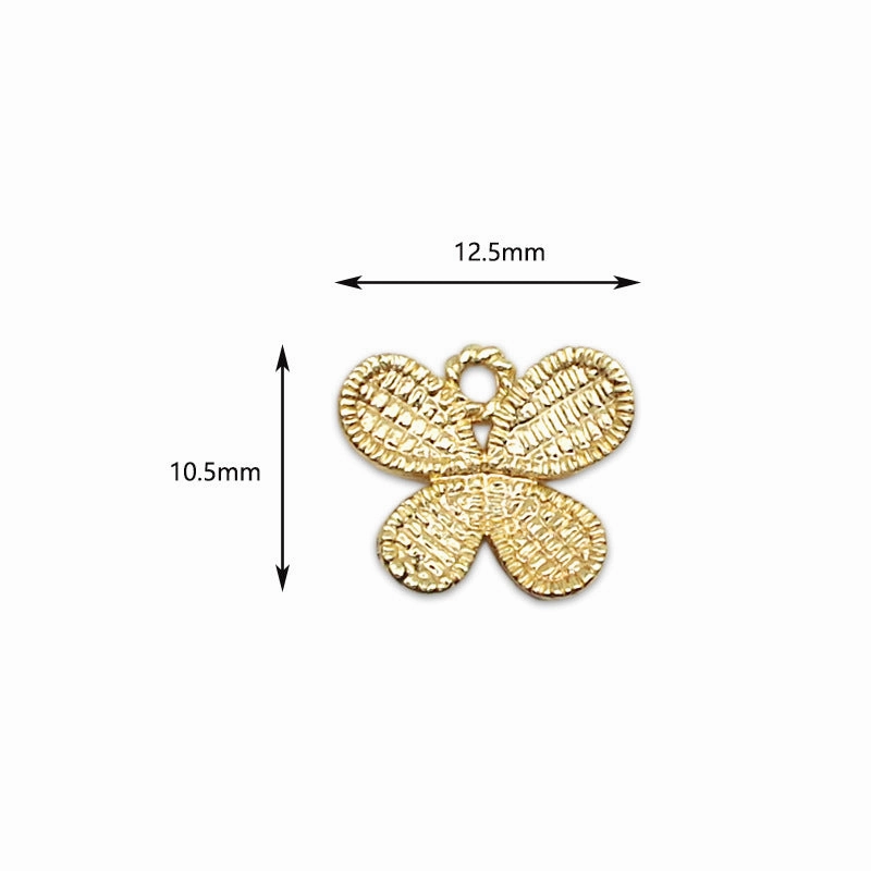 Wholesale DIY Copper Plated 18K True Gold Hollow Three-dimensional Butterfly Pendant Pendant Bracelet Anklet Earrings