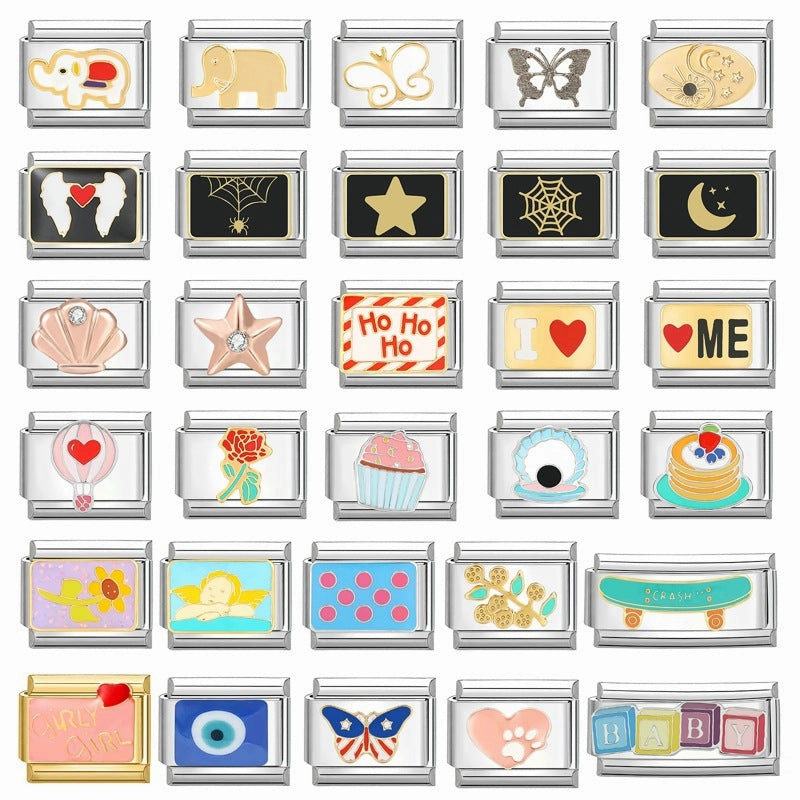 Wholesale DIY Creative Steel Bottom Personalized Retro Handmade Craft Bracelet Charms