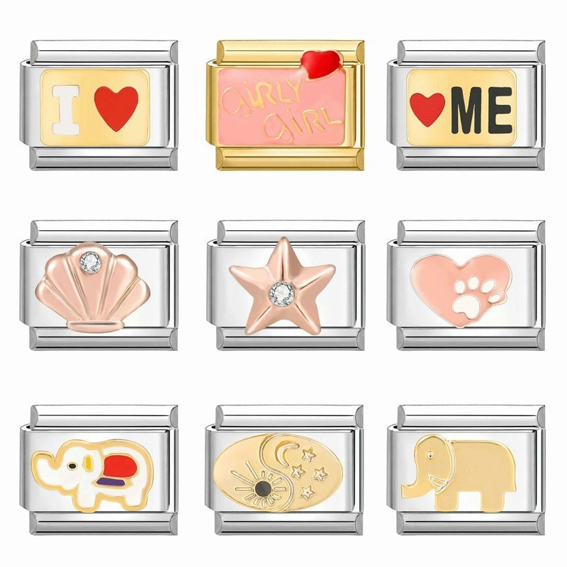 Wholesale DIY Creative Steel Bottom Personalized Retro Handmade Craft Bracelet Charms