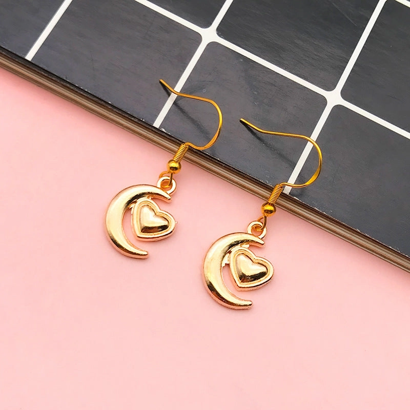 Wholesale DIY Drip Oil Alloy Small Pendant Bracelet Moon Star Sun Moon Necklace Pendant Accessories
