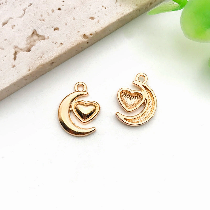 Wholesale DIY Drip Oil Alloy Small Pendant Bracelet Moon Star Sun Moon Necklace Pendant Accessories