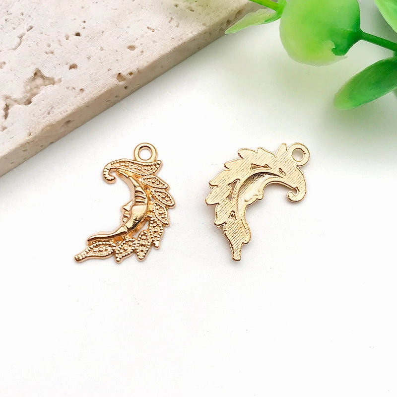Wholesale DIY Drip Oil Alloy Small Pendant Bracelet Moon Star Sun Moon Necklace Pendant Accessories